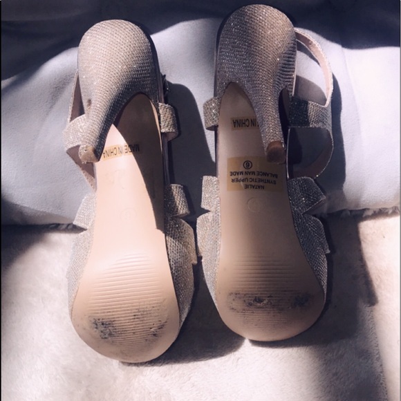 gold shimmering prom/homecoming heels - Picture 5 of 8